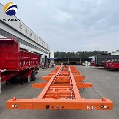 12R22.5*12pcs 타이어 1/2 Axles 20/40/45/48 피트 스틸 스켈레톤 트럭 컨테이너 운송용 반 트레일러