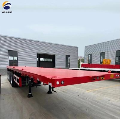 기계식 서스펜션 3 축 40-100 톤 20ft 40ft 45ft 53ft 컨테이너 평면 트럭 반 트레일러 평면 침대 트레일러