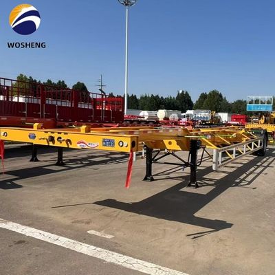 12R22.5*12pcs 타이어 1/2 Axles 20/40/45/48 피트 스틸 스켈레톤 트럭 컨테이너 운송용 반 트레일러