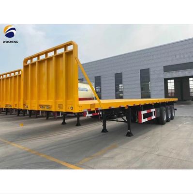 기계식 서스펜션 3 축 40-100 톤 20ft 40ft 45ft 53ft 컨테이너 평면 트럭 반 트레일러 평면 침대 트레일러