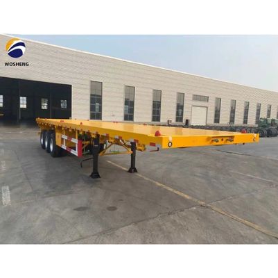 기계식 서스펜션 3 축 40-100 톤 20ft 40ft 45ft 53ft 컨테이너 평면 트럭 반 트레일러 평면 침대 트레일러