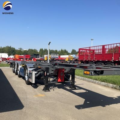 40ft 45ft 3 Axle Shipping Container 스켈레톤 트레일러 거시 목 체스 반 트럭 트레일러