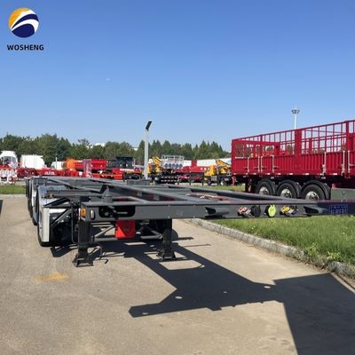 40ft 45ft 3 Axle Shipping Container 스켈레톤 트레일러 거시 목 체스 반 트럭 트레일러
