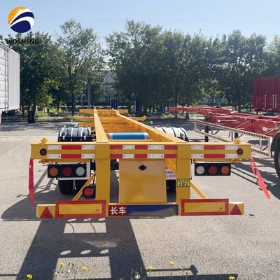 40ft 45ft 3 Axle Shipping Container 스켈레톤 트레일러 거시 목 체스 반 트럭 트레일러