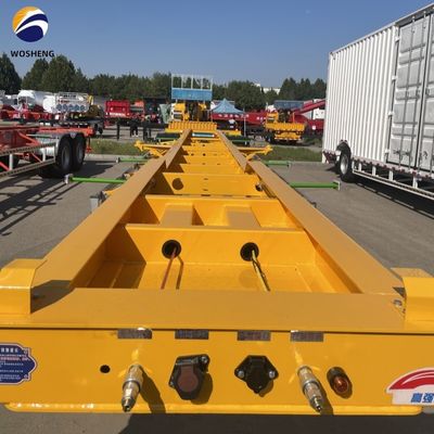 40ft 45ft 3 Axle Shipping Container 스켈레톤 트레일러 거시 목 체스 반 트럭 트레일러