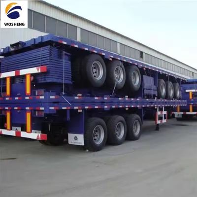 3 축 평면 반 트레일러 20ft 또는 40ft 컨테이너 운송 림 9.0-22.5