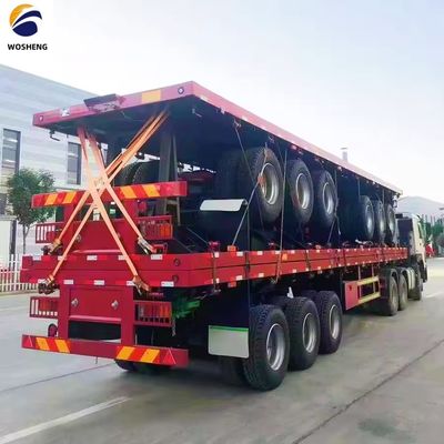 3 축 평면 반 트레일러 20ft 또는 40ft 컨테이너 운송 림 9.0-22.5