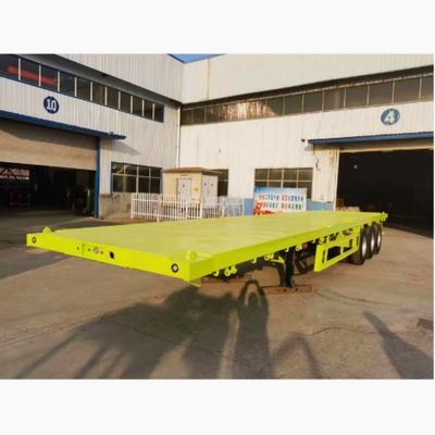 20FT 40FT 평면 침대 컨테이너 트럭 트레일러에 대한 기계식 서스펜션 평면 트레일러 반