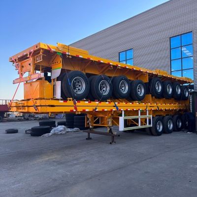 20FT 40FT 평면 침대 컨테이너 트럭 트레일러에 대한 기계식 서스펜션 평면 트레일러 반