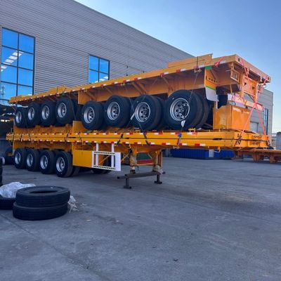 20FT 40FT 평면 침대 컨테이너 트럭 트레일러에 대한 기계식 서스펜션 평면 트레일러 반