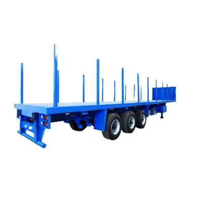 Q345b 본선 3 축 20ft 40ft 컨테이너 운송 60-100톤 평면 평면 트럭 반 트레일러