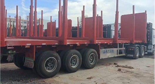 4 축 40ft 중량 운송 트레일러 90W mm * 13 두께 mm * 10 층 잎 스프링