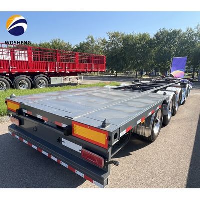 120tons 평면 침대 트럭 대량 화물 및 20ft 40ft 컨테이너에 대한 트레일러