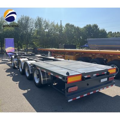 120tons 평면 침대 트럭 대량 화물 및 20ft 40ft 컨테이너에 대한 트레일러