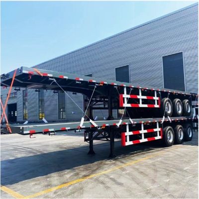 12 세트 트위스트 잠금 평면 반 트레일러 용량 30t ~ 100ton 및 트럭 트레일러