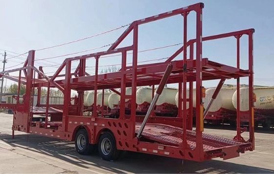 운송 6-10 자동차와 Wosheng 2 Axles Car Car Carrier Trailer 및 더블 데크 디자인
