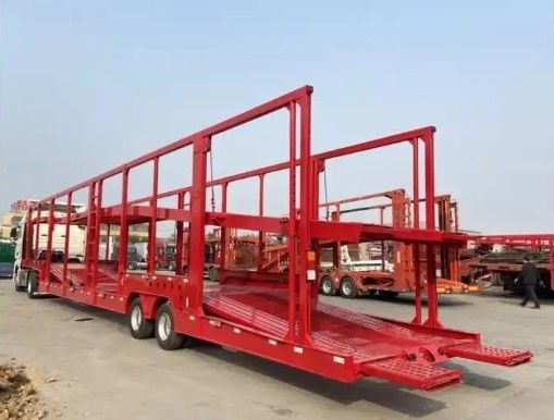 운송 6-10 자동차와 Wosheng 2 Axles Car Car Carrier Trailer 및 더블 데크 디자인