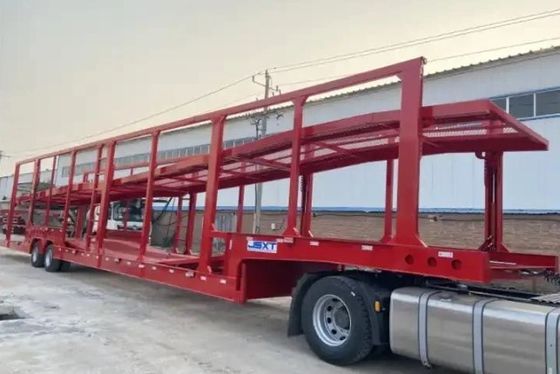 운송 6-10 자동차와 Wosheng 2 Axles Car Car Carrier Trailer 및 더블 데크 디자인