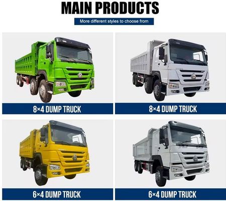 10~15t 총차량 중고 Sinotruk Haowo 덤프트럭 375마력
